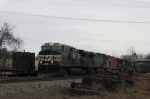 NS 9538 leads three other NS units and a CP unit southbound